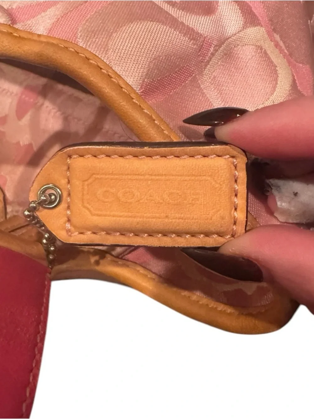 Vintage Coach Pink Soho Signature Optic Monogram Jacquard Buckle Shoulder Bag - Picture 8 of 12